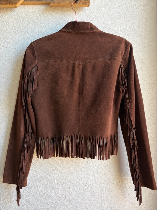 Jackets & Blazers - Y2K Chocolate Brown Suede Fringe Jacket Small